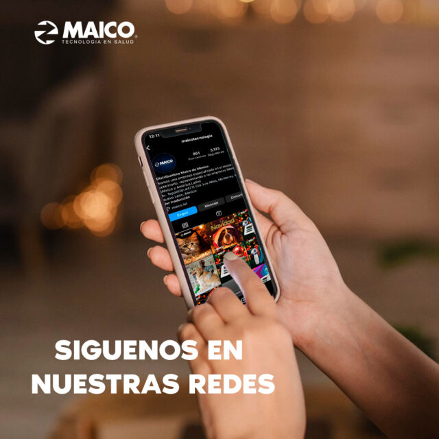 ¡Conéctate con la Tecnología Veterinaria! 🐾

Síguenos en Instagram [@maicotecnologia] y en Facebook [MAICO Tecnología en Salud] para estar al tanto de todo lo que Maico tiene para ofrecer. 😉